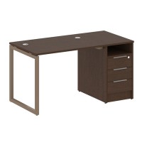 Metal System Quattro 4x4 40БО.РС-СТП -1.1 (Венге цаво/Мокко) Рабочая станция на О-образном м/к с опорной тумбой