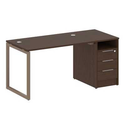 Metal System Quattro 4x4 40БО.РС-СТП -1.2 (Венге цаво/Мокко) Рабочая станция на О-образном м/к с опорной тумбой