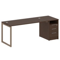 Metal System Quattro 4x4 40БО.РС-СТП -1.4 (Венге цаво/Мокко) Рабочая станция на О-образном м/к с опорной тумбой