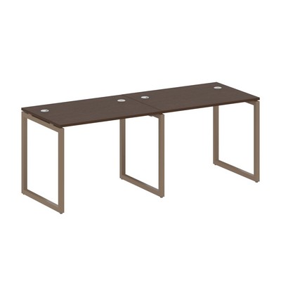 Metal System Quattro 4x4 40БО.СМ-2.1 (Венге цаво/Мокко) Рабочая станция на 2 раб.места на О-образном м/к