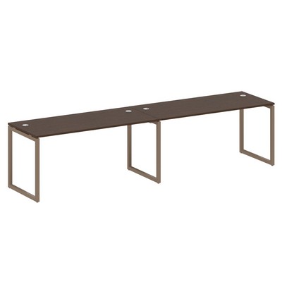 Metal System Quattro 4x4 40БО.СМ-2.4 (Венге цаво/Мокко) Рабочая станция на 2 раб.места на О-образном м/к