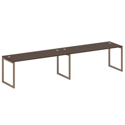 Metal System Quattro 4x4 40БО.СМ-2.5 (Венге цаво/Мокко) Рабочая станция на 2 раб.места на О-образном м/к