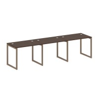 Metal System Quattro 4x4 40БО.СМ-3.1 (Венге цаво/Мокко) Рабочая станция на 3 раб.места на О-образном м/к