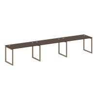 Metal System Quattro 4x4 40БО.СМ-3.3 (Венге цаво/Мокко) Рабочая станция на 3 раб.места на О-образном м/к