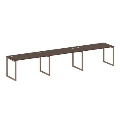 Metal System Quattro 4x4 40БО.СМ-3.3 (Венге цаво/Мокко) Рабочая станция на 3 раб.места на О-образном м/к