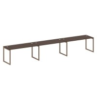 Metal System Quattro 4x4 40БО.СМ-3.4 (Венге цаво/Мокко) Рабочая станция на 3 раб.места на О-образном м/к