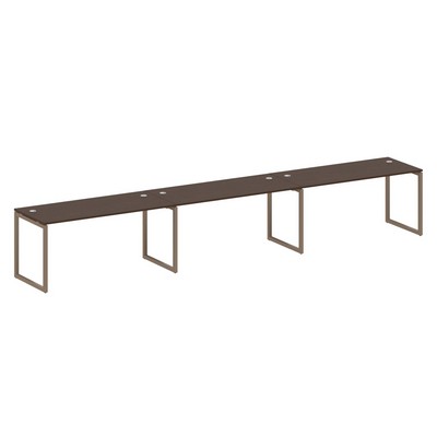 Metal System Quattro 4x4 40БО.СМ-3.4 (Венге цаво/Мокко) Рабочая станция на 3 раб.места на О-образном м/к