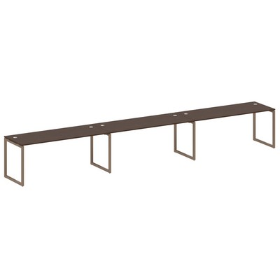 Metal System Quattro 4x4 40БО.СМ-3.5 (Венге цаво/Мокко) Рабочая станция на 3 раб.места на О-образном м/к