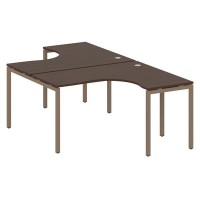 Metal System Quattro 4x4 40БП.РАС-СА-2.3 (Венге цаво/Мокко) Рабочая станция криволинейная на П-образном м/к