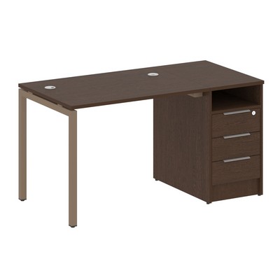 Metal System Quattro 4x4 40БП.РС-СТП -1.1 (Венге цаво/Мокко) Рабочая станция на П-образном м/к с опорной тумбой