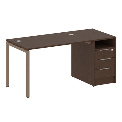 Metal System Quattro 4x4 40БП.РС-СТП -1.2 (Венге цаво/Мокко) Рабочая станция на П-образном м/к с опорной тумбой