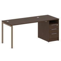 Metal System Quattro 4x4 40БП.РС-СТП -1.3 (Венге цаво/Мокко) Рабочая станция на П-образном м/к с опорной тумбой