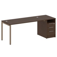 Metal System Quattro 4x4 40БП.РС-СТП -1.4 (Венге цаво/Мокко) Рабочая станция на П-образном м/к с опорной тумбой