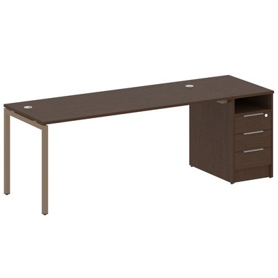 Metal System Quattro 4x4 40БП.РС-СТП -1.5 (Венге цаво/Мокко) Рабочая станция на П-образном м/к с опорной тумбой