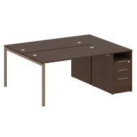 Metal System Quattro 4x4 40БП.РС-СТП-2.3 (Венге цаво/Мокко) Рабочая станция на П-образном м/к с опорной тумбой