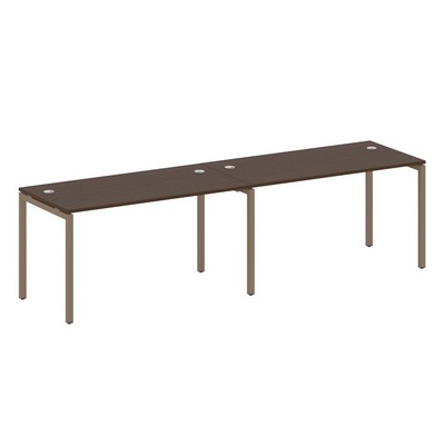 Metal System Quattro 4x4 40БП.СМ-2.3 (Венге цаво/Мокко) Рабочая станция на 2 раб.места на П-образном м/к