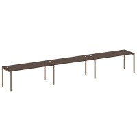 Metal System Quattro 4x4 40БП.СМ-3.5 (Венге цаво/Мокко) Рабочая станция на 3 раб.места на П-образном м/к