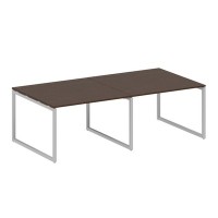 Metal System Quattro 4x4 40БО.ПРГ-2.2 (Венге цаво/Серый) Переговорный стол, 2 столешницы на О-образном м/к