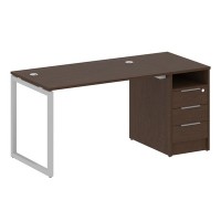 Metal System Quattro 4x4 40БО.РС-СТП -1.2 (Венге цаво/Серый) Рабочая станция на О-образном м/к с опорной тумбой