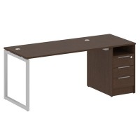 Metal System Quattro 4x4 40БО.РС-СТП -1.3 (Венге цаво/Серый) Рабочая станция на О-образном м/к с опорной тумбой