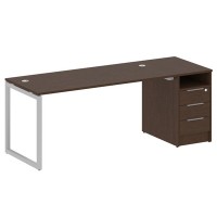 Metal System Quattro 4x4 40БО.РС-СТП -1.4 (Венге цаво/Серый) Рабочая станция на О-образном м/к с опорной тумбой