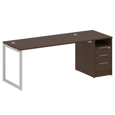 Metal System Quattro 4x4 40БО.РС-СТП -1.4 (Венге цаво/Серый) Рабочая станция на О-образном м/к с опорной тумбой