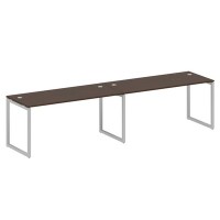 Metal System Quattro 4x4 40БО.СМ-2.4 (Венге цаво/Серый) Рабочая станция на 2 раб.места на О-образном м/к