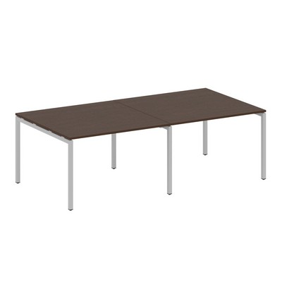 Metal System Quattro 4x4 40БП.ПРГ-2.2 (Венге цаво/Серый) Переговорный стол, 2 столешницы на П-образном м/к