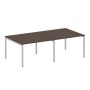 Metal System Quattro 4x4 40БП.ПРГ-2.2 (Венге цаво/Серый) Переговорный стол, 2 столешницы на П-образном м/к