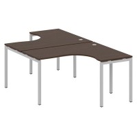 Metal System Quattro 4x4 40БП.РАС-СА-2.3 (Венге цаво/Серый) Рабочая станция криволинейная на П-образном м/к