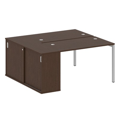 Metal System Quattro 4x4 40БП.РС-СШК-1.2 (Венге цаво/Серый) Рабочая станция на П-образном м/к с опорным шкафом-купе