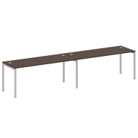 Metal System Quattro 4x4 40БП.СМ-2.5 (Венге цаво/Серый) Рабочая станция на 2 раб.места на П-образном м/к