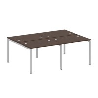 Metal System Quattro 4x4 40БП.СМ-4.1 (Венге цаво/Серый) Рабочая станция на 4 раб.места на П-образном м/к