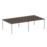 Metal System Quattro 4x4 40БП.СМ-4.3 (Венге цаво/Серый) Рабочая станция на 4 раб.места на П-образном м/к