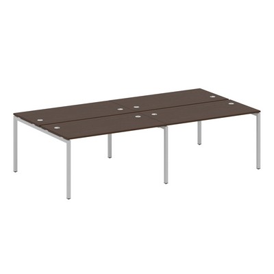 Metal System Quattro 4x4 40БП.СМ-4.3 (Венге цаво/Серый) Рабочая станция на 4 раб.места на П-образном м/к