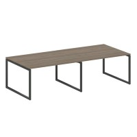 Metal System Quattro 4x4 40БО.ПРГ-2.3 (Вяз благородный/Антрацит) Переговорный стол, 2 столешницы на О-образном м/к