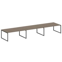 Metal System Quattro 4x4 40БО.ПРГ-3.5 (Вяз благородный/Антрацит) Переговорный стол, 3 столешницы на О-образном м/к