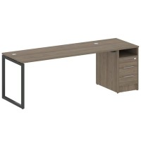 Metal System Quattro 4x4 40БО.РС-СТП -1.5 (Вяз благородный/Антрацит) Рабочая станция на О-образном м/к с опорной тумбой