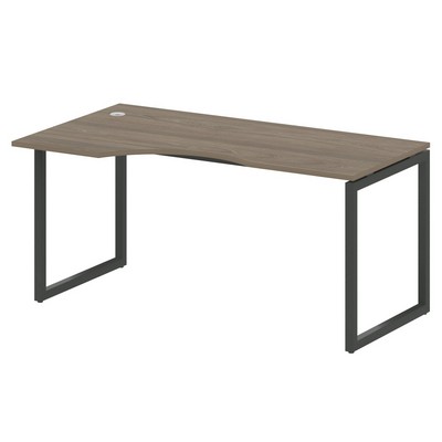 Metal System Quattro 4x4 40БО.СА-1 Л (Вяз благородный/Антрацит) Стол криволинейный левый на О-образном м/к