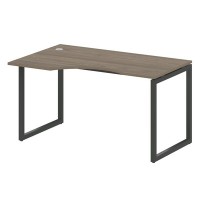 Metal System Quattro 4x4 40БО.СА-2 Л (Вяз благородный/Черный) Стол криволинейный левый на О-образном м/к