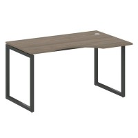 Metal System Quattro 4x4 40БО.СА-2 Пр (Вяз благородный/Черный) Стол криволинейный правый на О-образном м/к