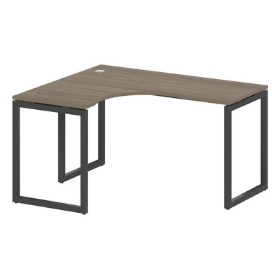 Metal System Quattro 4x4 40БО.СА-3 Л (Вяз благородный/Черный) Стол криволинейный левый на О-образном м/к