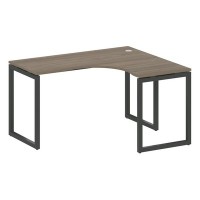 Metal System Quattro 4x4 40БО.СА-3 Пр (Вяз благородный/Черный) Стол криволинейный правый на О-образном м/к