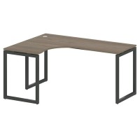 Metal System Quattro 4x4 40БО.СА-4 Л (Вяз благородный/Черный) Стол криволинейный левый на О-образном м/к