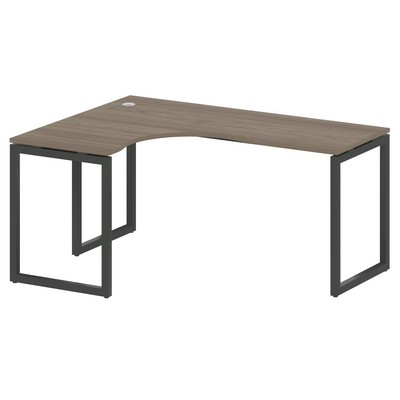 Metal System Quattro 4x4 40БО.СА-4 Л (Вяз благородный/Черный) Стол криволинейный левый на О-образном м/к