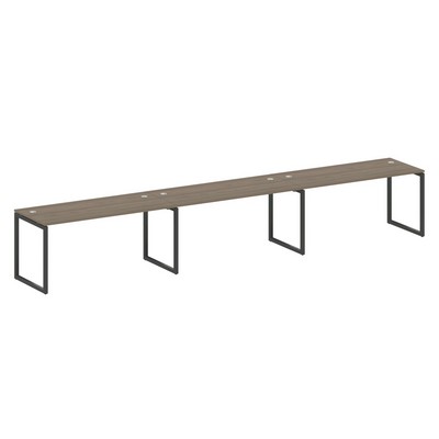 Metal System Quattro 4x4 40БО.СМ-3.4 (Вяз благородный/Антрацит) Рабочая станция на 3 раб.места на О-образном м/к