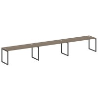 Metal System Quattro 4x4 40БО.СМ-3.5 (Вяз благородный/Антрацит) Рабочая станция на 3 раб.места на О-образном м/к