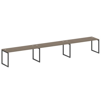 Metal System Quattro 4x4 40БО.СМ-3.5 (Вяз благородный/Антрацит) Рабочая станция на 3 раб.места на О-образном м/к