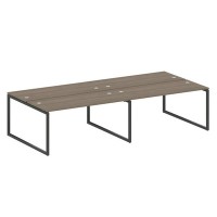 Metal System Quattro 4x4 40БО.СМ-4.4 (Вяз благородный/Антрацит) Рабочая станция на 4 раб.места на О-образном м/к