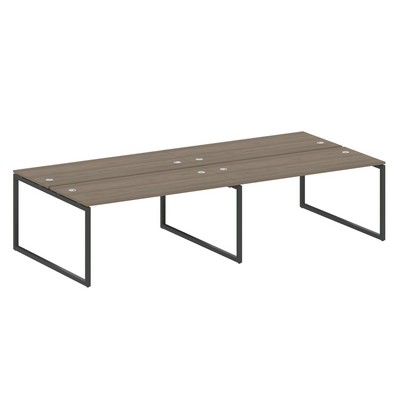 Metal System Quattro 4x4 40БО.СМ-4.4 (Вяз благородный/Антрацит) Рабочая станция на 4 раб.места на О-образном м/к